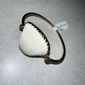 Charles Albert Alchemia Gold Tone Shell Bangle Bracelet